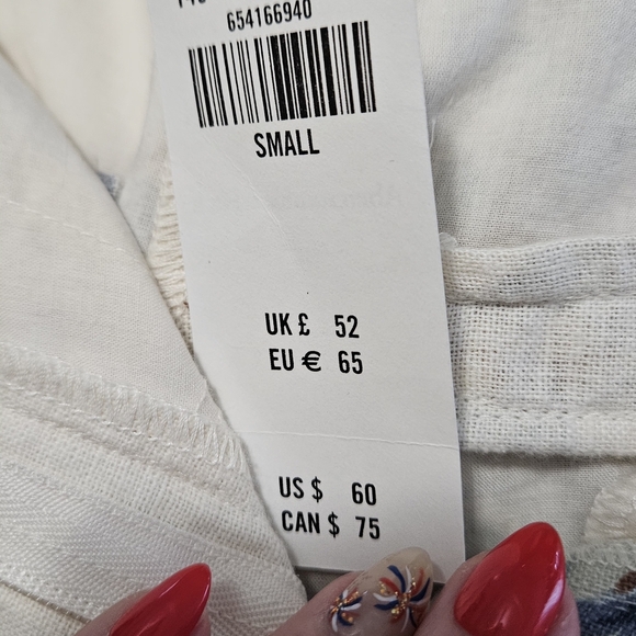 ABERCROMBIE Mid-Rise Linen Cotton Blend Tailored Shorts In Floral. Multi. SM NWT - Picture 5 of 13
